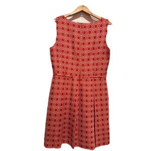 Tahari ASL Levine Size 12 Multicolor Geometric Print Fit And Flare Shift Dress